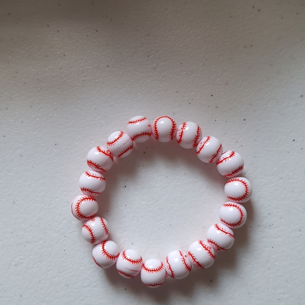 Baseball Bead Bracelet